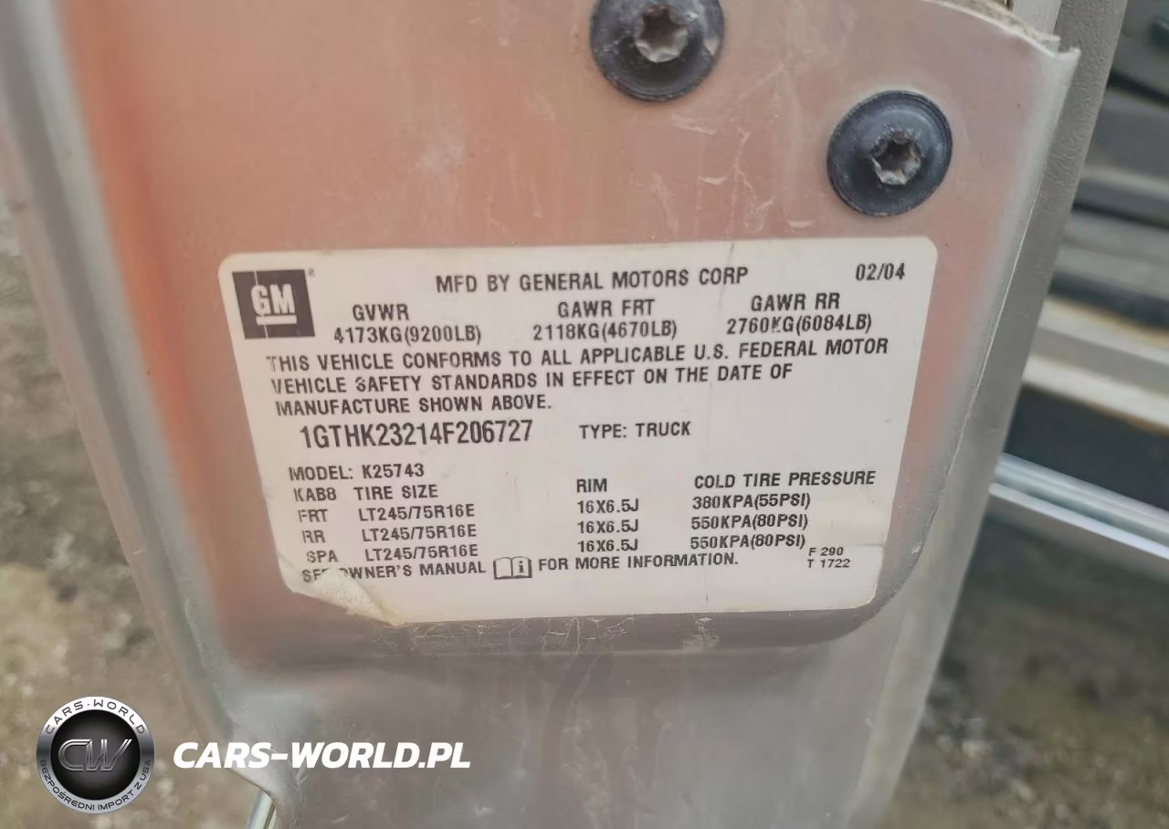 2004 GMC Sierra K2500 Heavy Duty VIN:1GTHK23214F206727 - 12