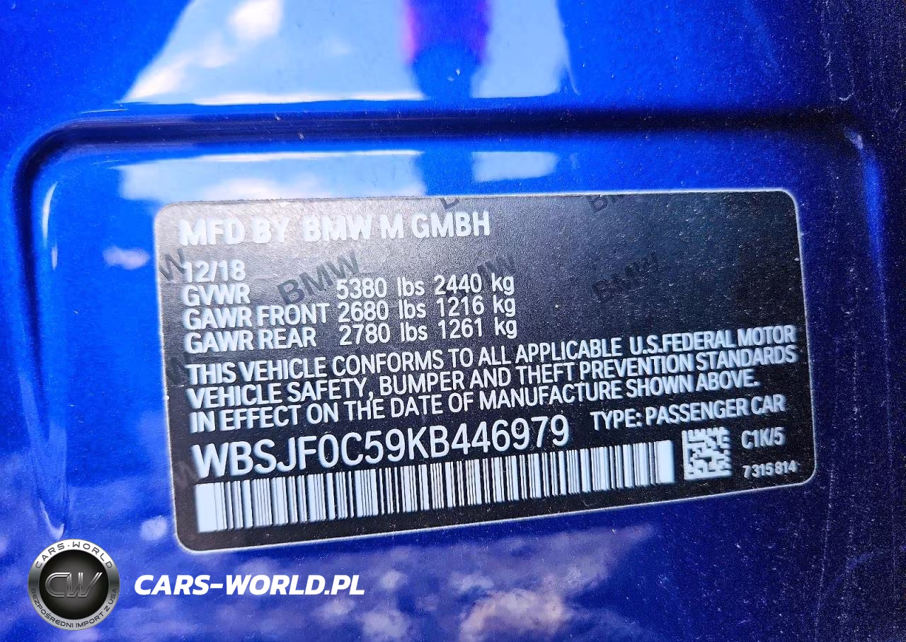 2019 BMW M5 VIN:WBSJF0C59KB446979 - 12