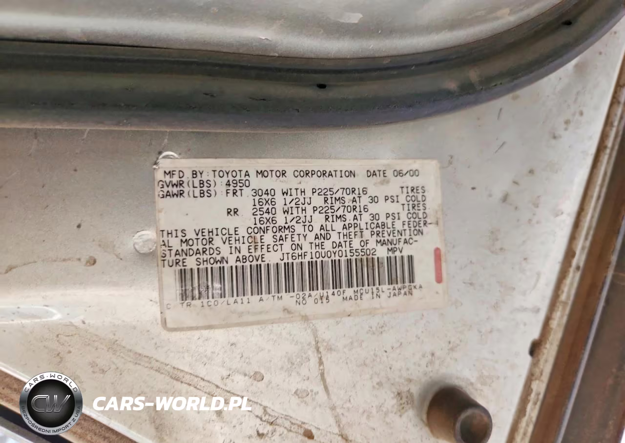 2000 Lexus Rx 300 VIN:JT6HF10U0Y0155502 - 13