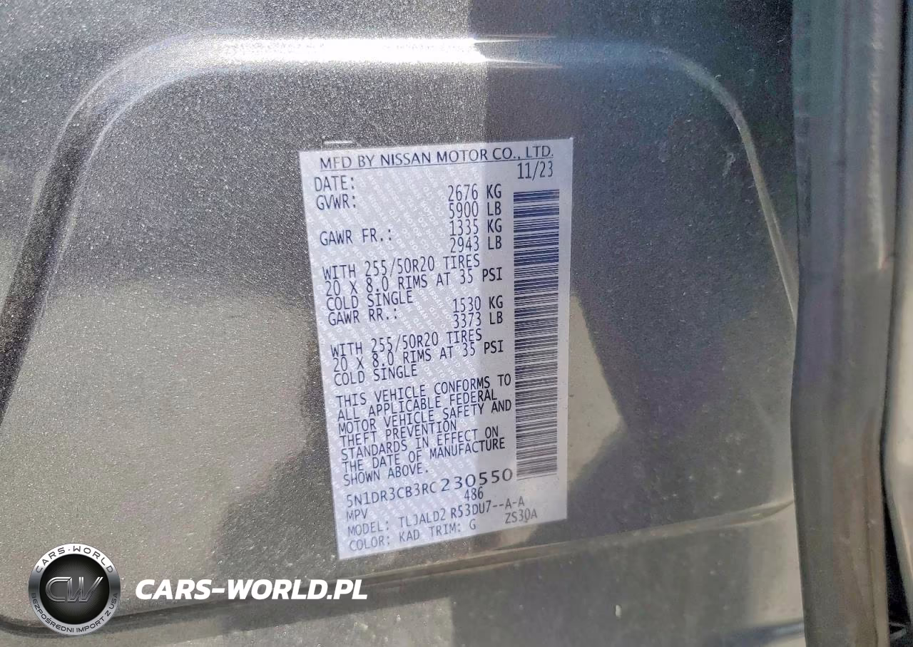2024 Nissan Pathfinder Sl VIN:5N1DR3CB3RC230550 - 13