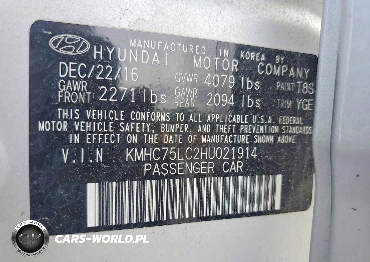 2017 Hyundai Ioniq Sel VIN:KMHC75LC2HU021914 - 12