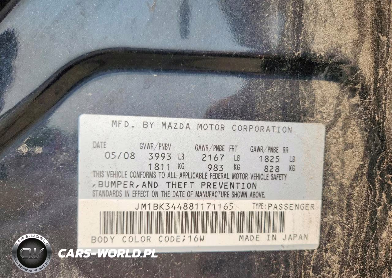 2008 Mazda 3 Hatchback VIN:JM1BK344881171165 - 12