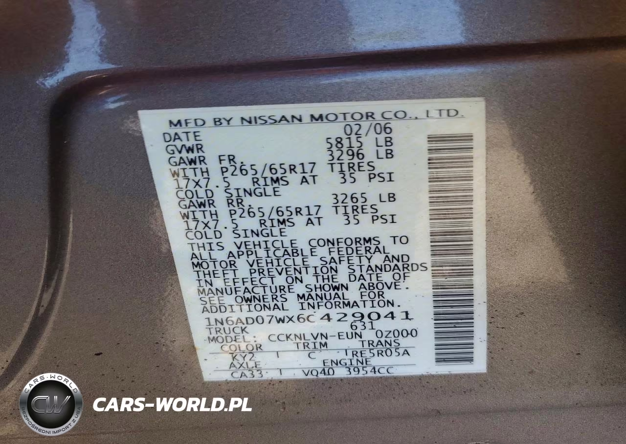 2006 Nissan Frontier Se VIN:1N6AD07WX6C429041 - 12