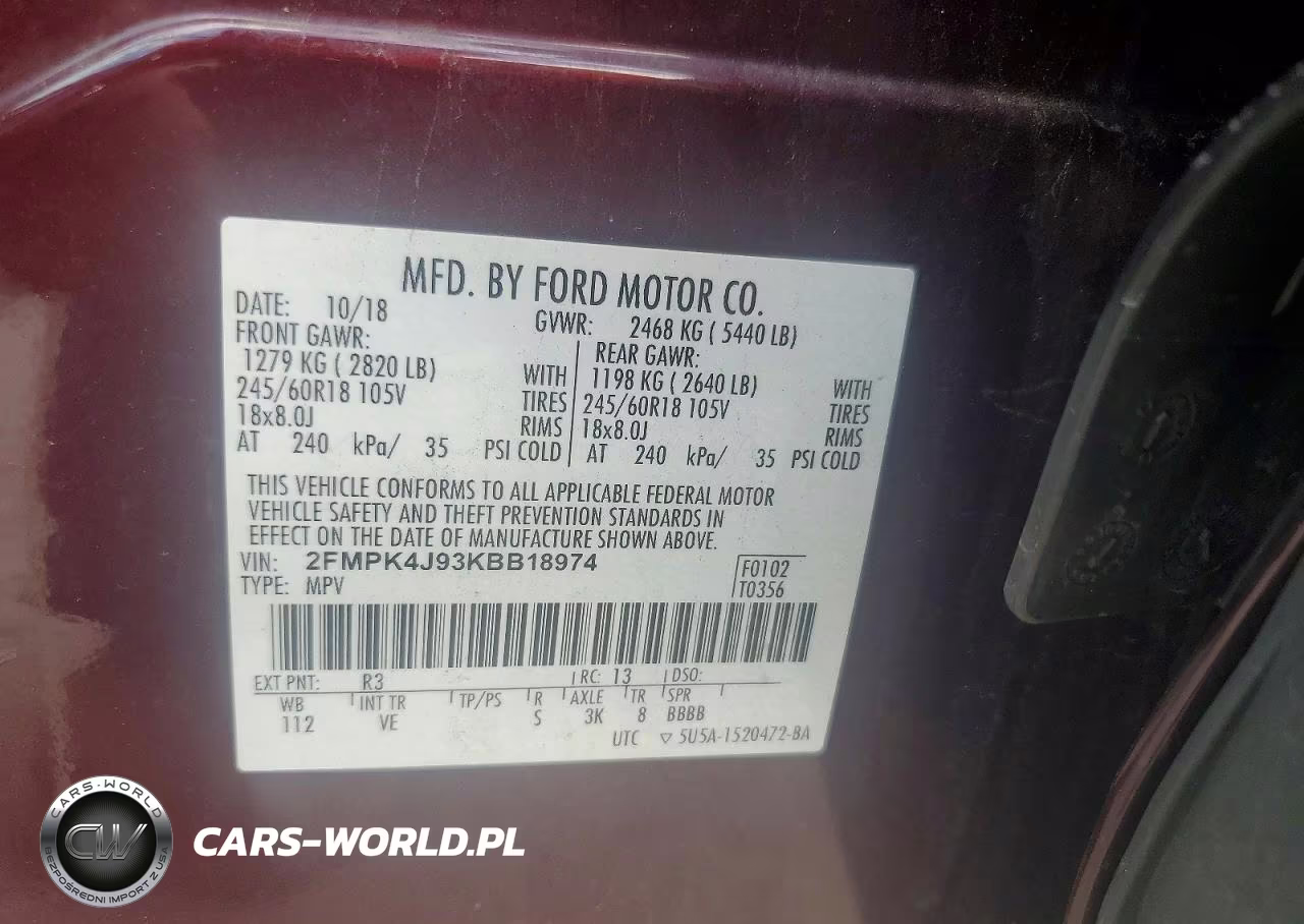 2019 Ford Edge Sel VIN:2FMPK4J93KBB18974 - 14
