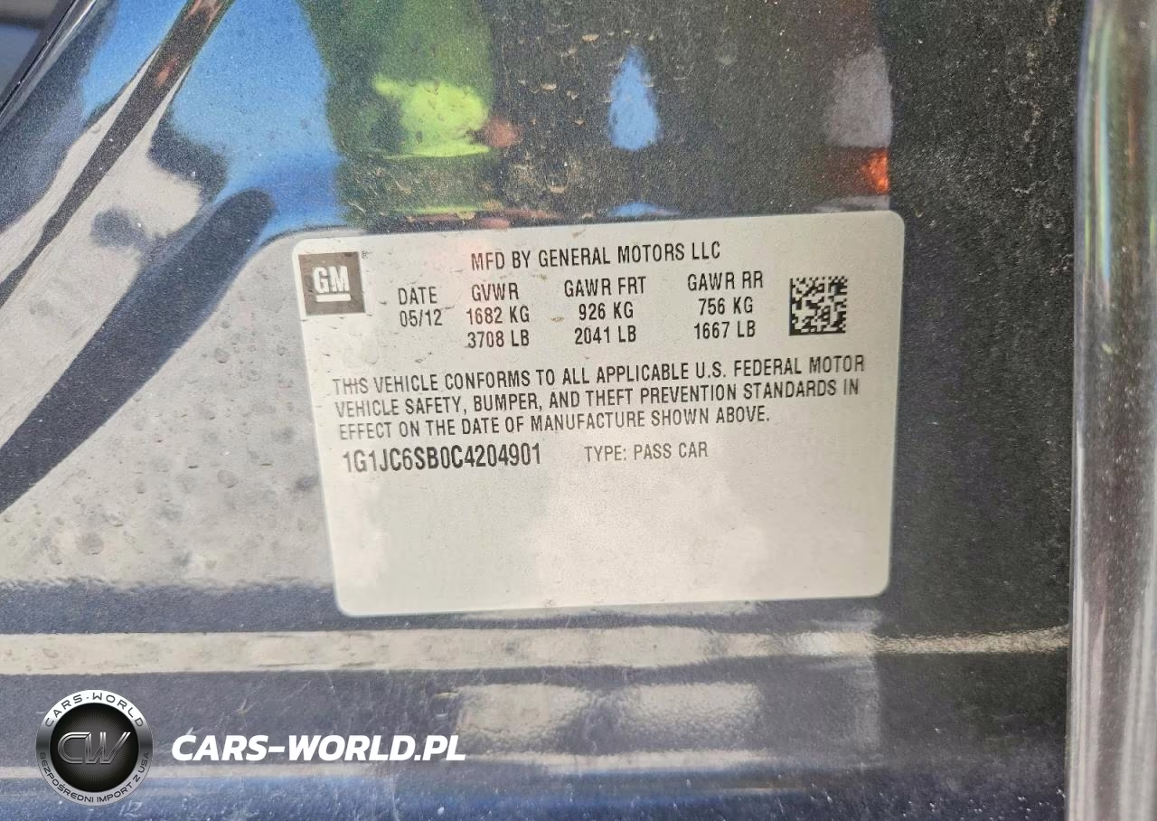 2012 Chevrolet Sonic Lt VIN:1G1JC6SB0C4204901 - 12