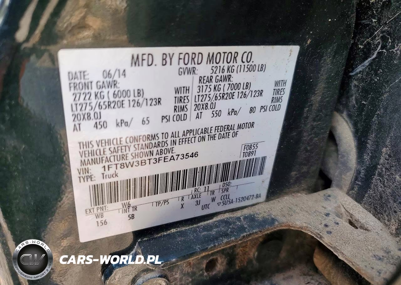 2015 Ford F350 Super Duty VIN:1FT8W3BT3FEA73546 - 13