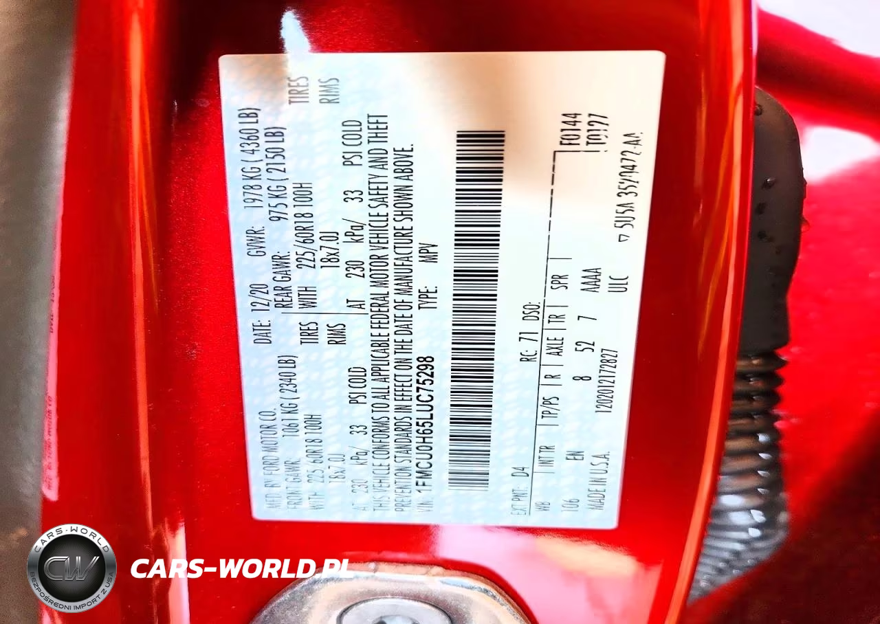 2020 Ford Escape Sel VIN:1FMCU0H65LUC75298 - 13