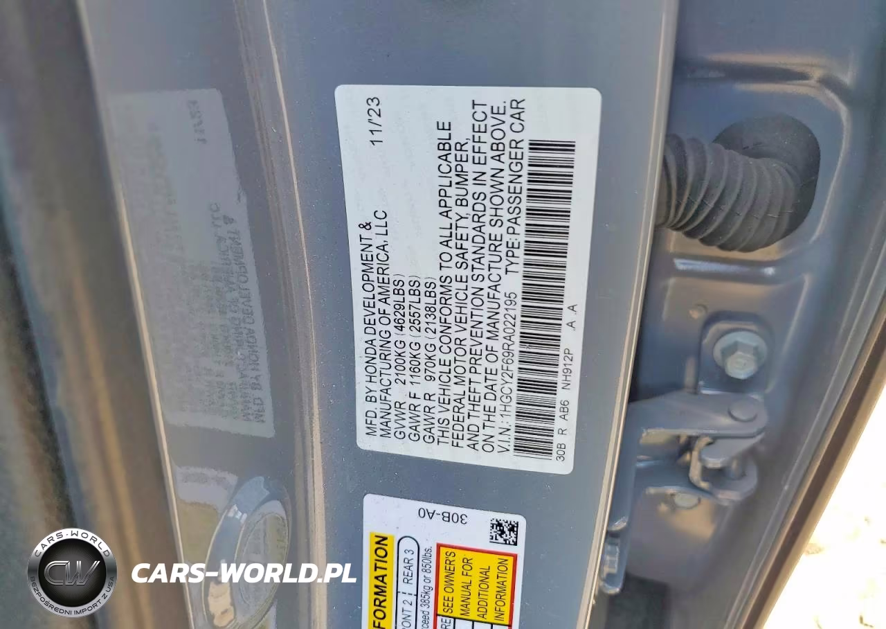 2024 Honda Accord Hybrid Exl VIN:1HGCY2F69RA022195 - 12