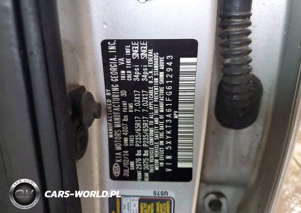2015 Kia Sorento Lx VIN:5XYKT3A61FG612943 - 14