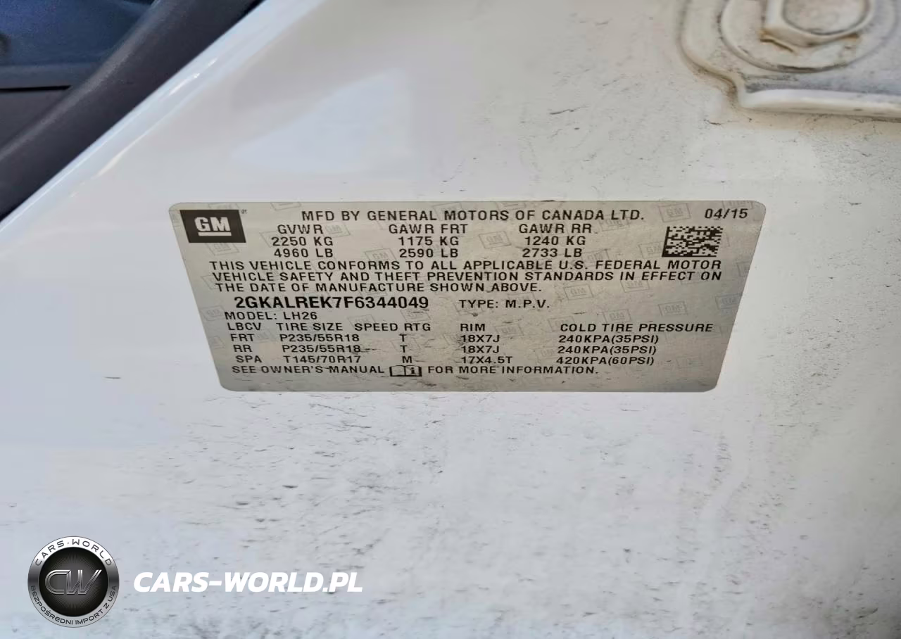 2015 GMC Terrain Sle VIN:2GKALREK7F6344049 - 13
