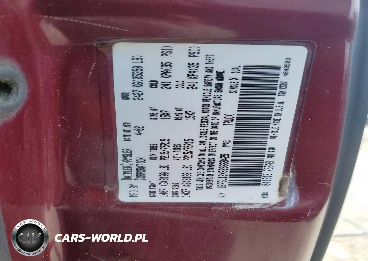 2002 Dodge Dakota Base VIN:1B7GL12X62S668429 - 12
