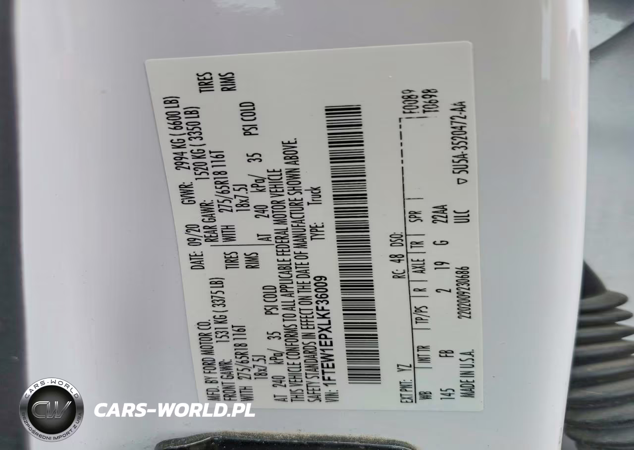 2020 Ford F150 Supercrew VIN:1FTEW1EPXLKF36009 - 12