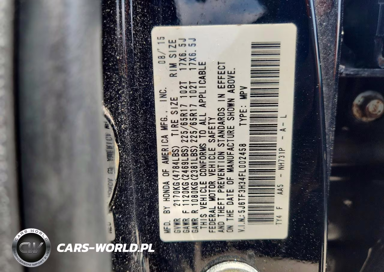 2015 Honda Crosstour Ex VIN:5J6TF3H34FL002458 - 13