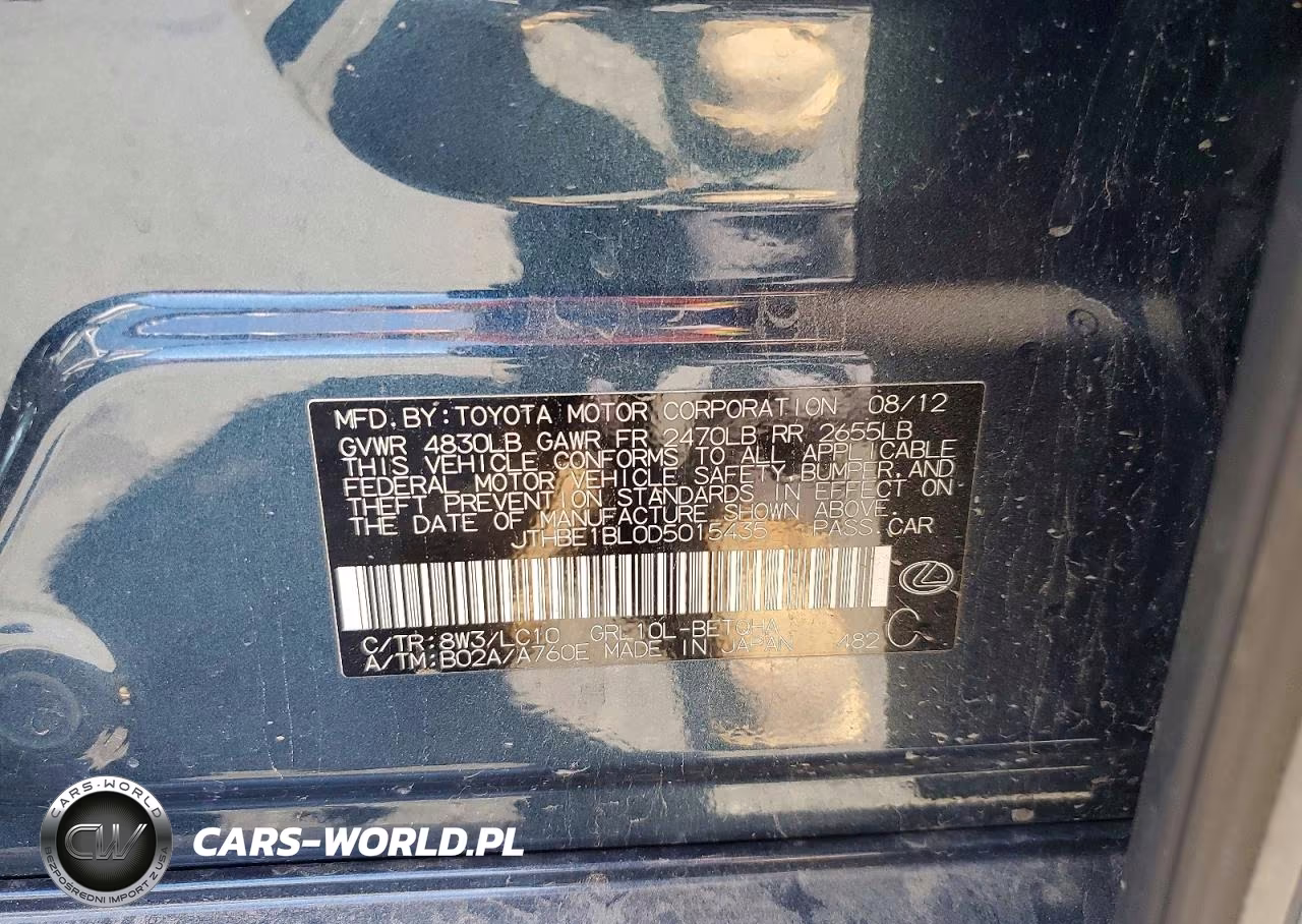 2013 Lexus Gs 350 VIN:JTHBE1BL0D5015435 - 12