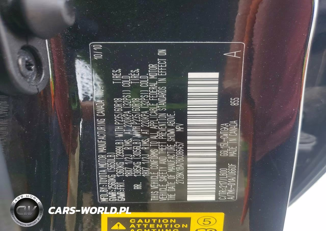 2011 Lexus Rx 350 VIN:2T2BK1BA7BC086457 - 12