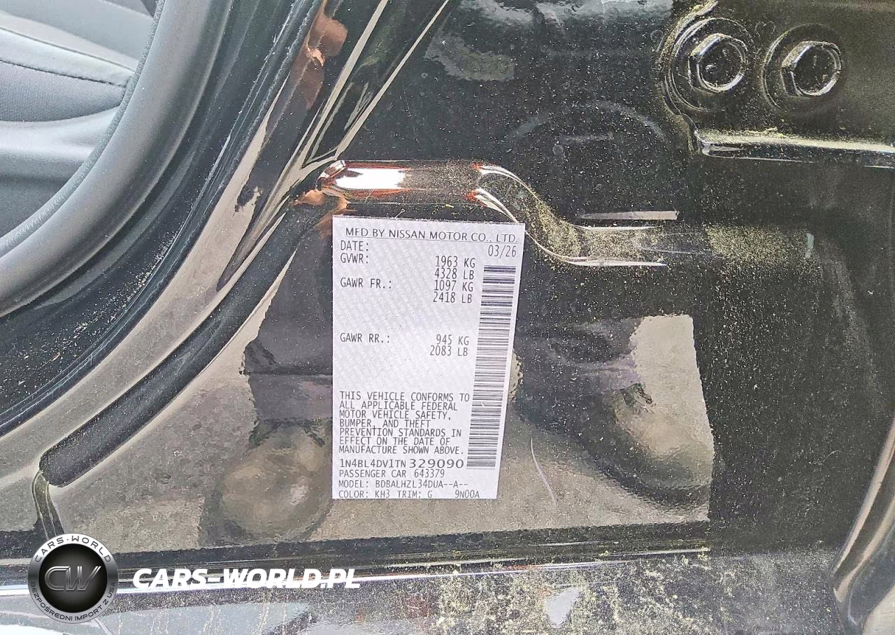 2026 Nissan Altima Sv VIN:1N4BL4DV1TN329090 - 5
