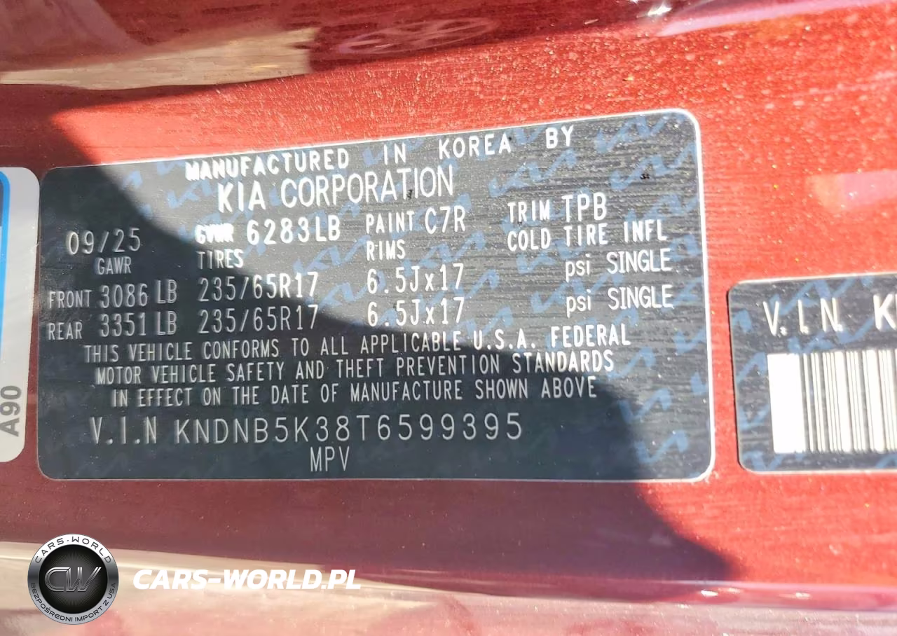 2026 Kia Carnival Lxs VIN:KNDNB5K38T6599395 - 13