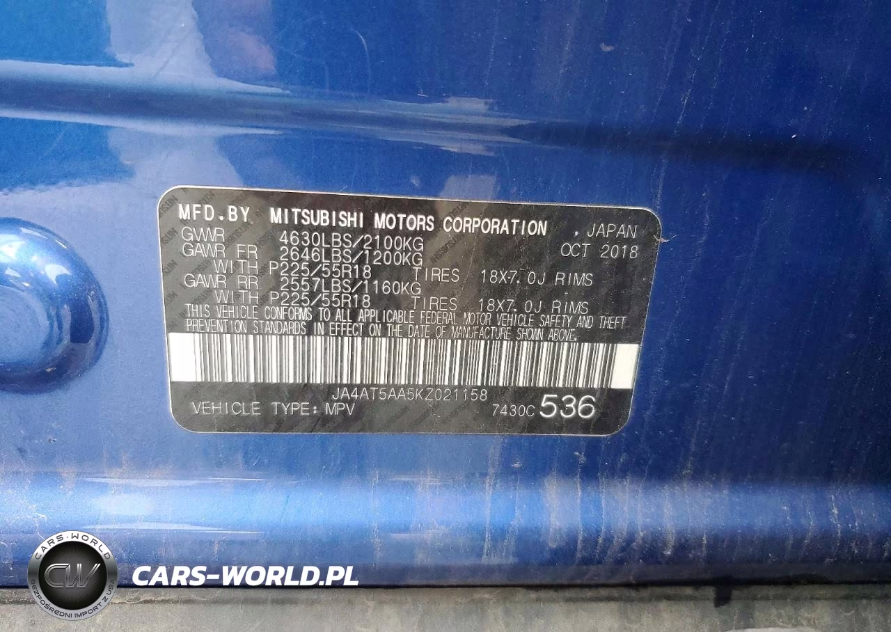 2019 Mitsubishi Eclipse Cross Se VIN:JA4AT5AA5KZ021158 - 13