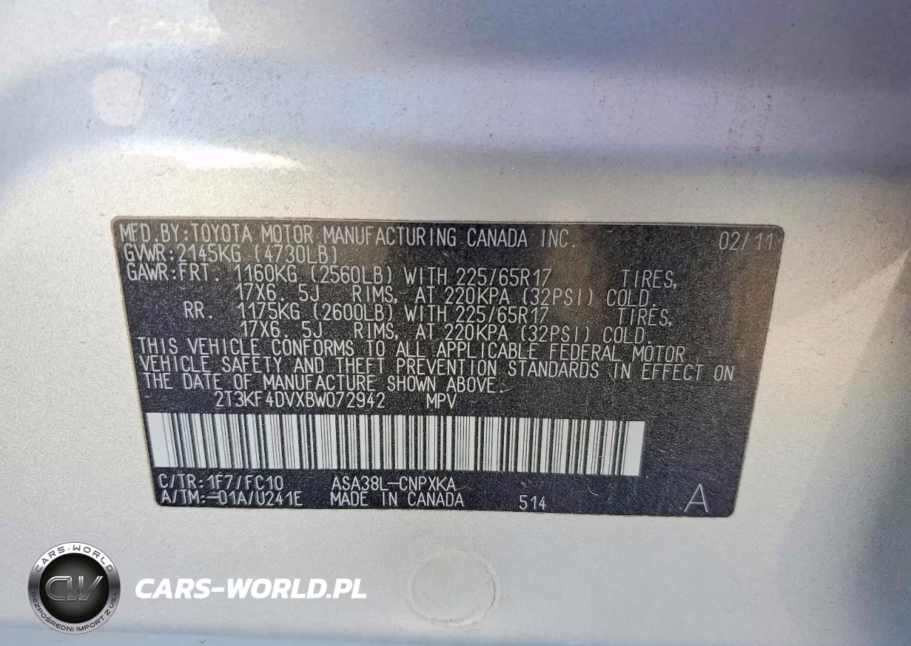 2011 Toyota Rav4 Base VIN:2T3KF4DVXBW072942 - 13