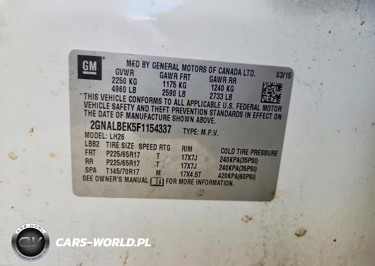 2015 Chevrolet Equinox Lt VIN:2GNALBEK5F1154337 - 13