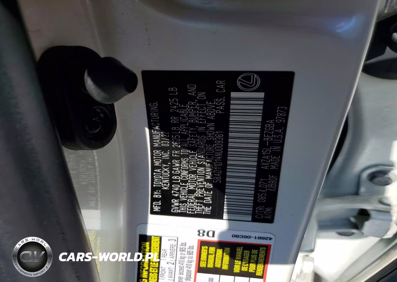 2022 Lexus Es 250 Base VIN:58AD11D14NU009361 - 12