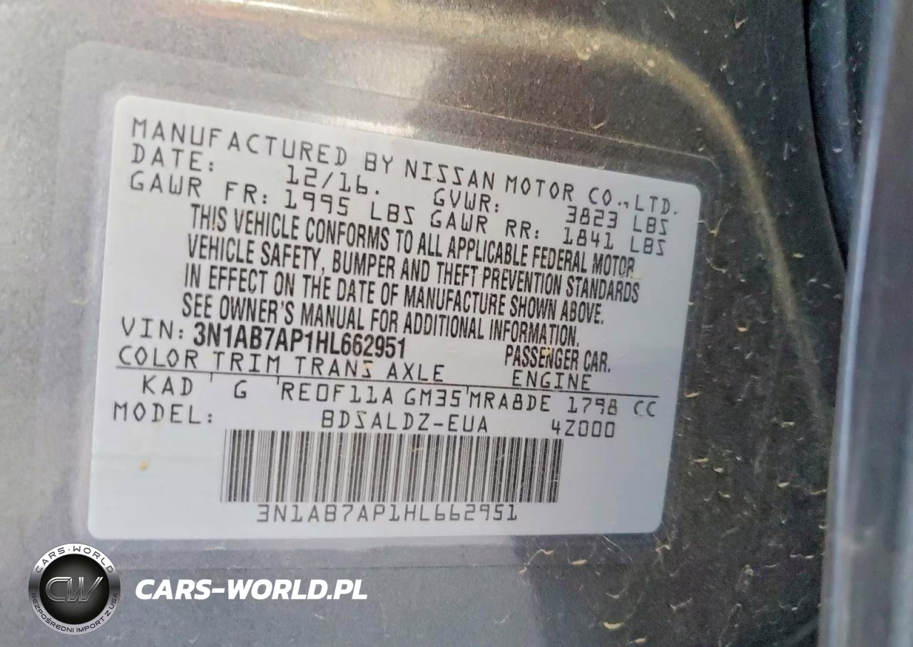 2017 Nissan Sentra Sv VIN:3N1AB7AP1HL662951 - 12
