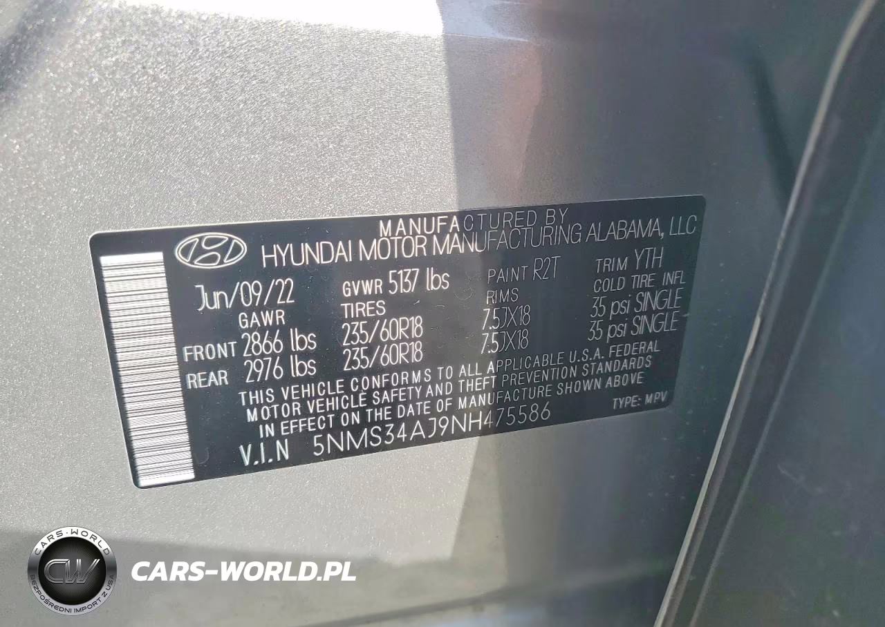 2022 Hyundai Santa Fe Sel VIN:5NMS34AJ9NH475586 - 13