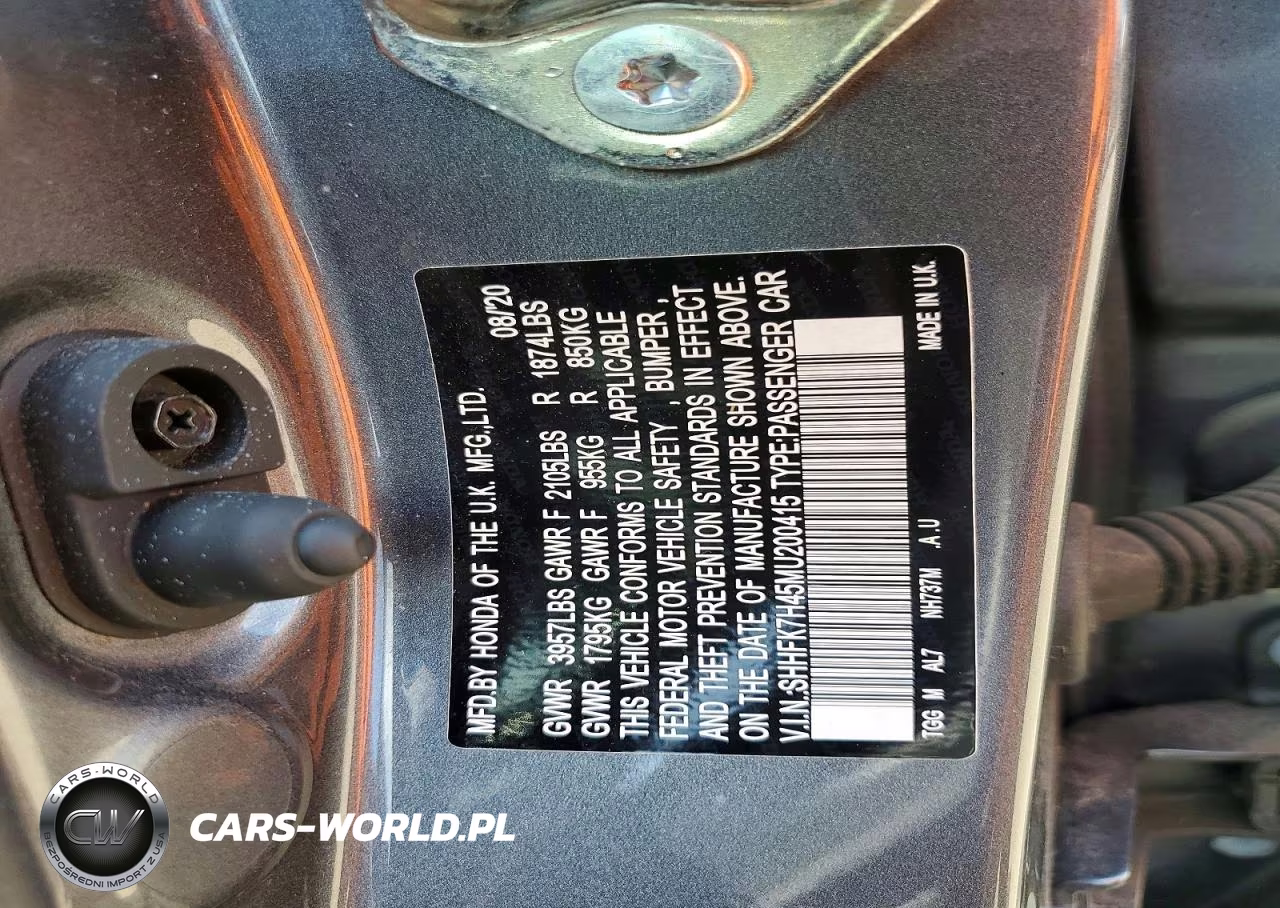 2021 Honda Civic VIN:SHHFK7H45MU200415 - 12