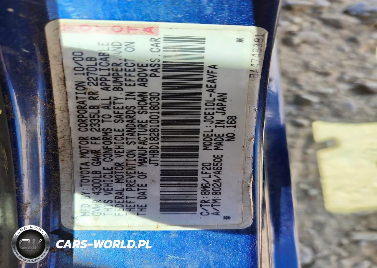 2001 Lexus Is 300 VIN:JTHBD182810018030 - 12