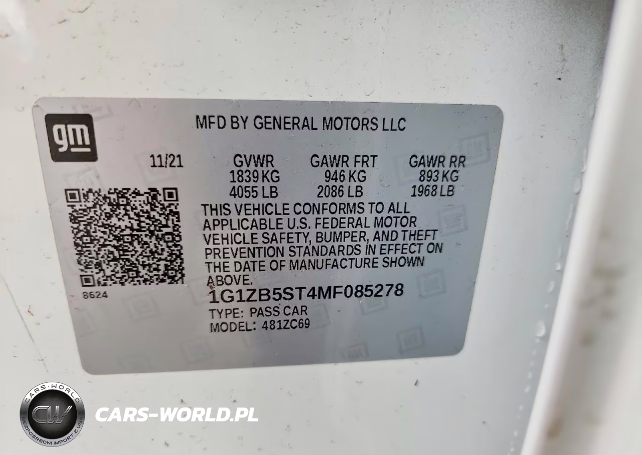 2021 Chevrolet Malibu Ls VIN:1G1ZB5ST4MF085278 - 12