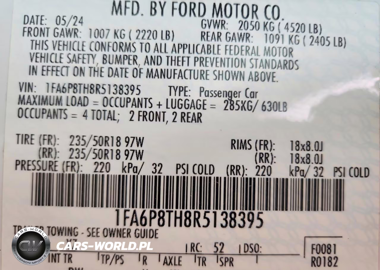 2024 Ford Mustang VIN:1FA6P8TH8R5138395 - 12