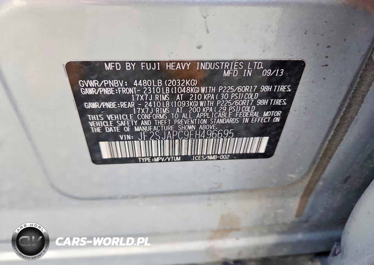 2014 Subaru Forester 2.5I Touring VIN:JF2SJAPC9EH496695 - 13
