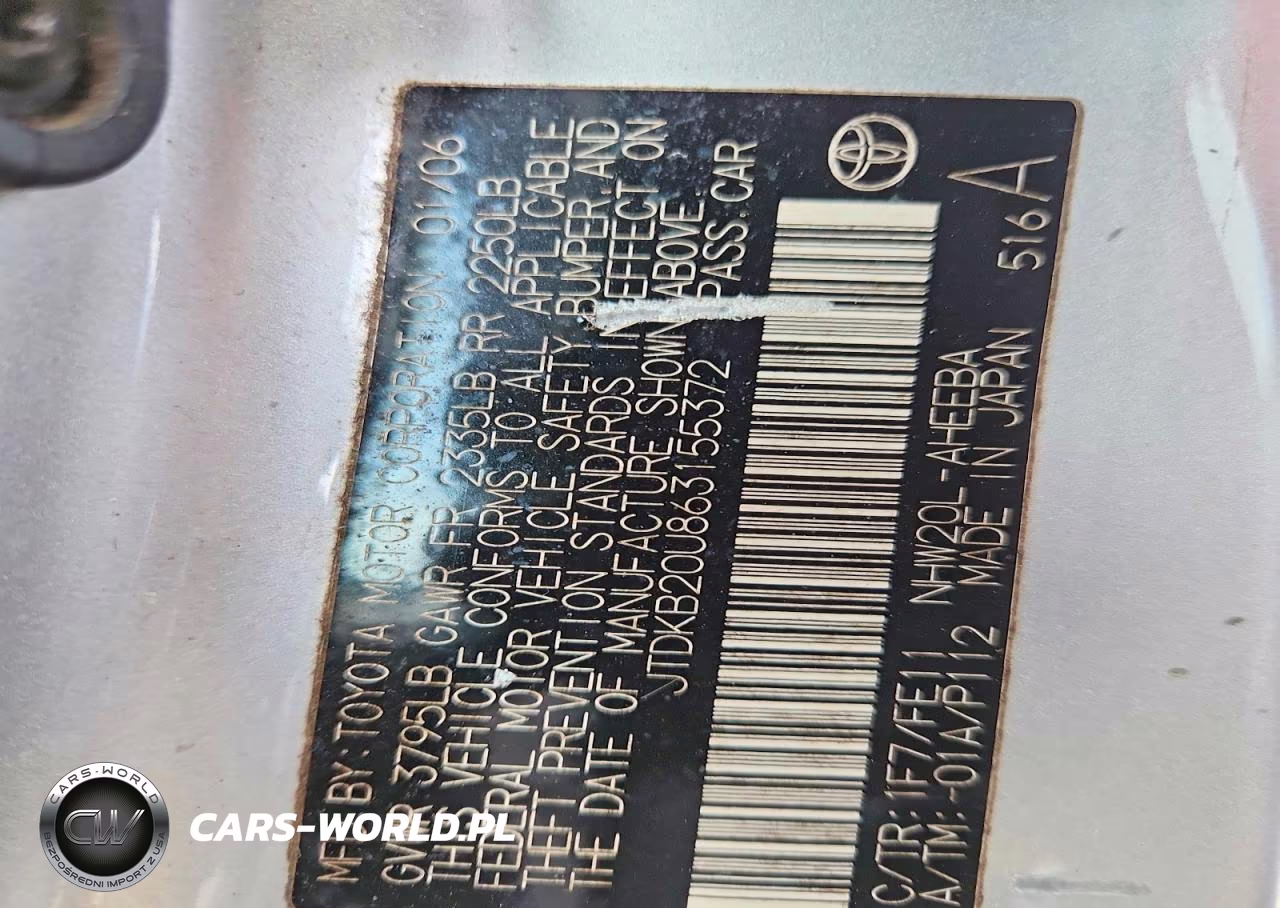 2006 Toyota Prius Base VIN:JTDKB20U863155372 - 12