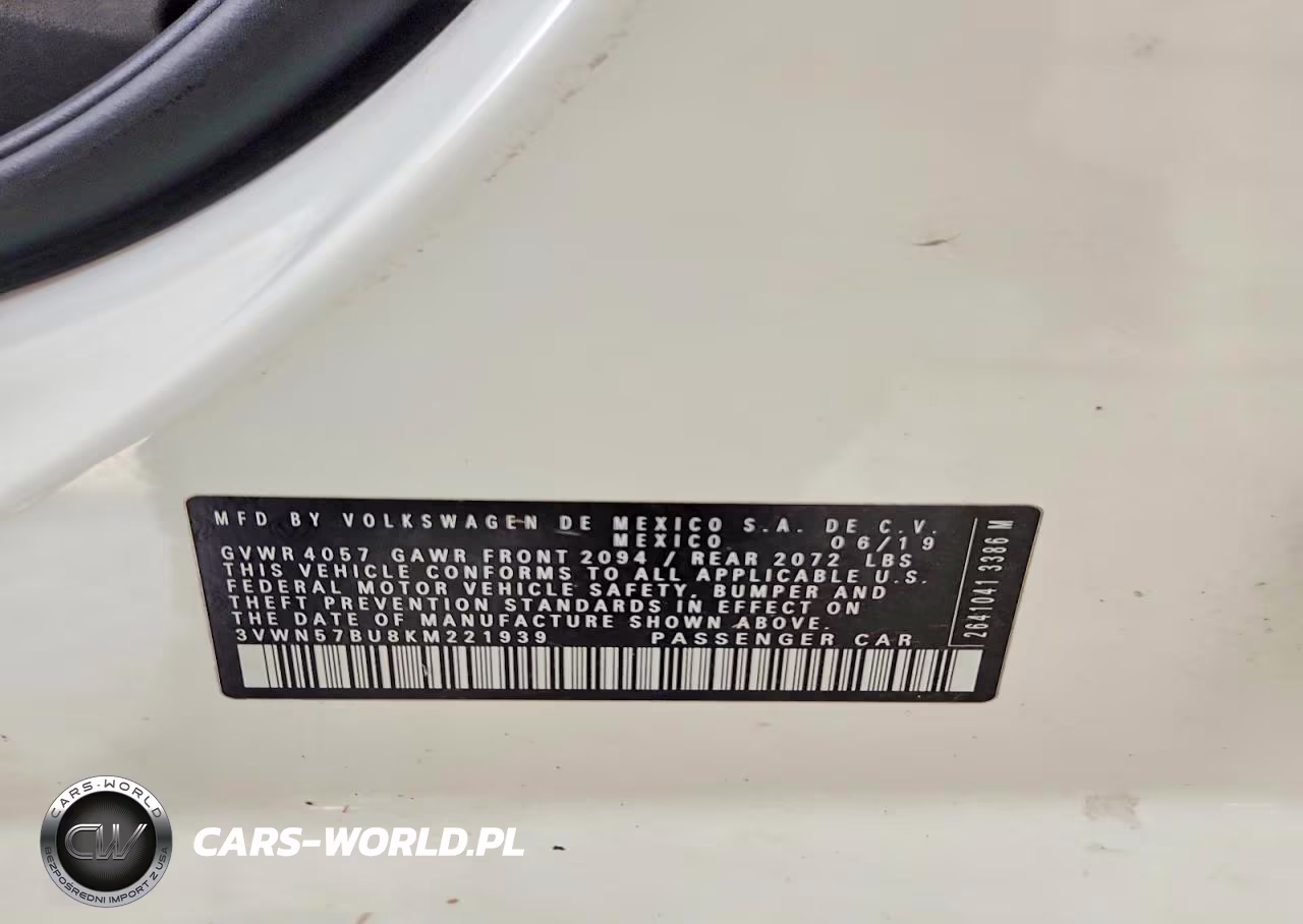 2019 Volkswagen Jetta S VIN:3VWN57BU8KM221939 - 12