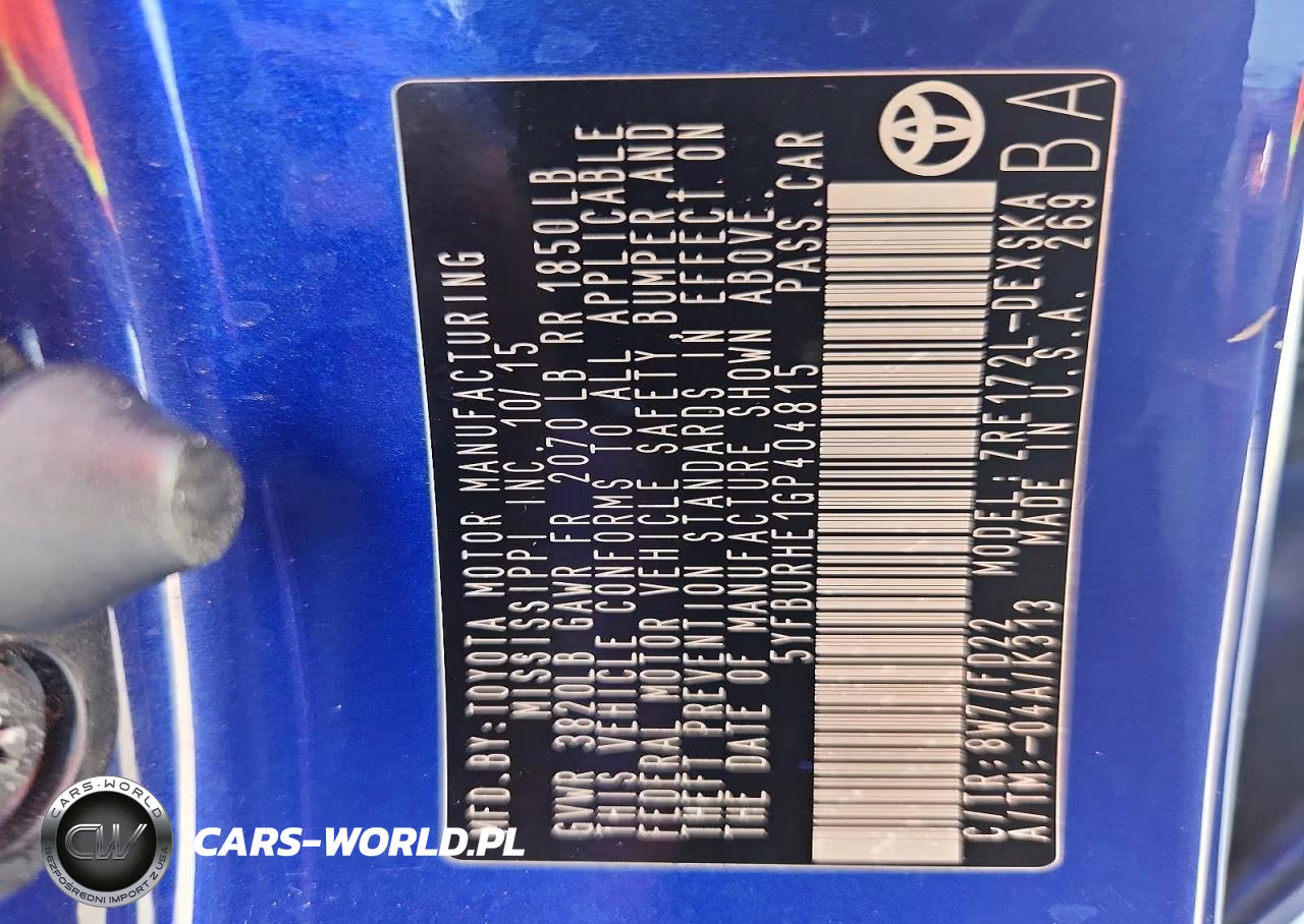 2016 Toyota Corolla S Plus VIN:5YFBURHE1GP404815 - 12