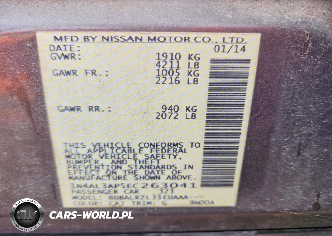 2014 Nissan Altima 2.5 VIN:1N4AL3AP5EC263041 - 12