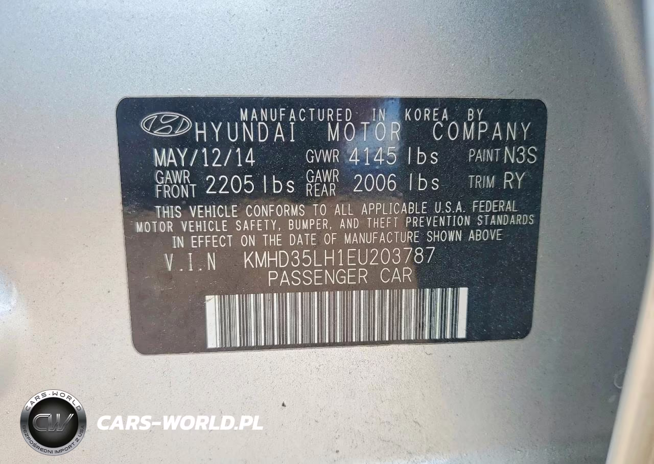 2014 Hyundai Elantra Gt Base VIN:KMHD35LH1EU203787 - 12