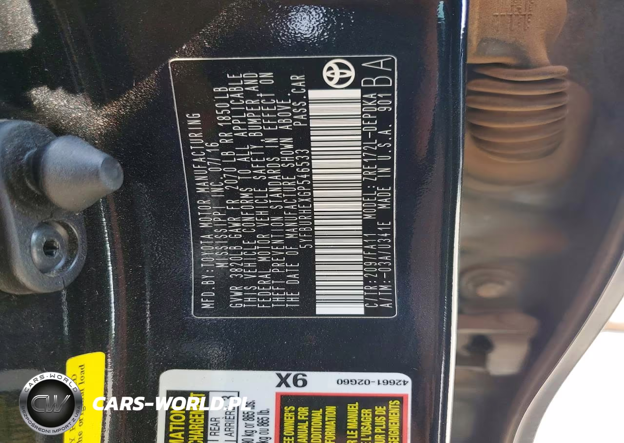 2016 Toyota Corolla L VIN:5YFBURHEXGP546533 - 12