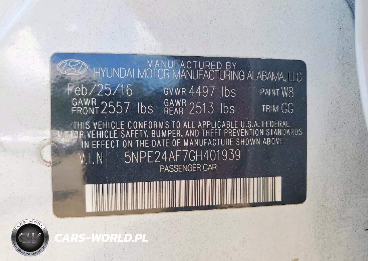 2016 Hyundai Sonata Se VIN:5NPE24AF7GH401939 - 12