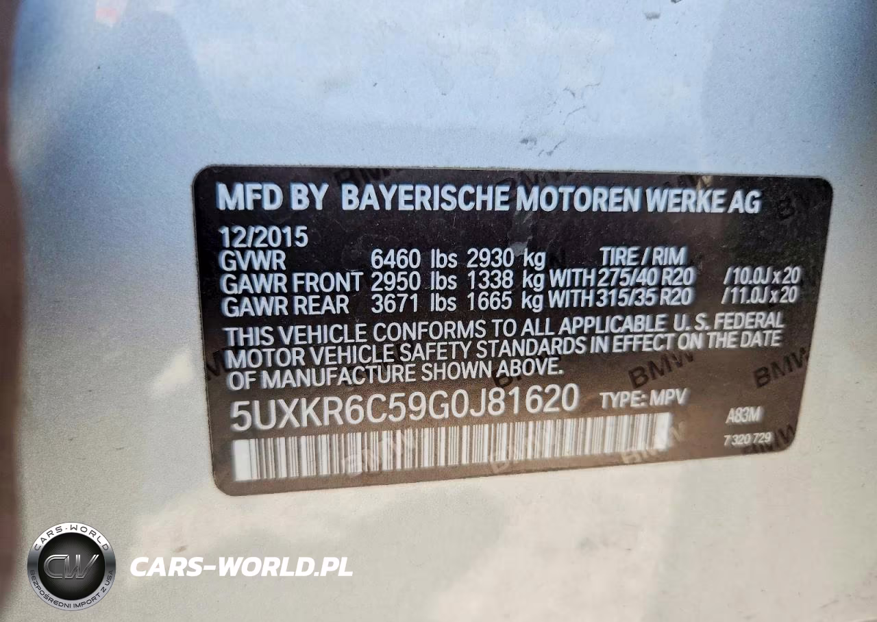 2016 BMW X5 xDrive50I VIN:5UXKR6C59G0J81620 - 12