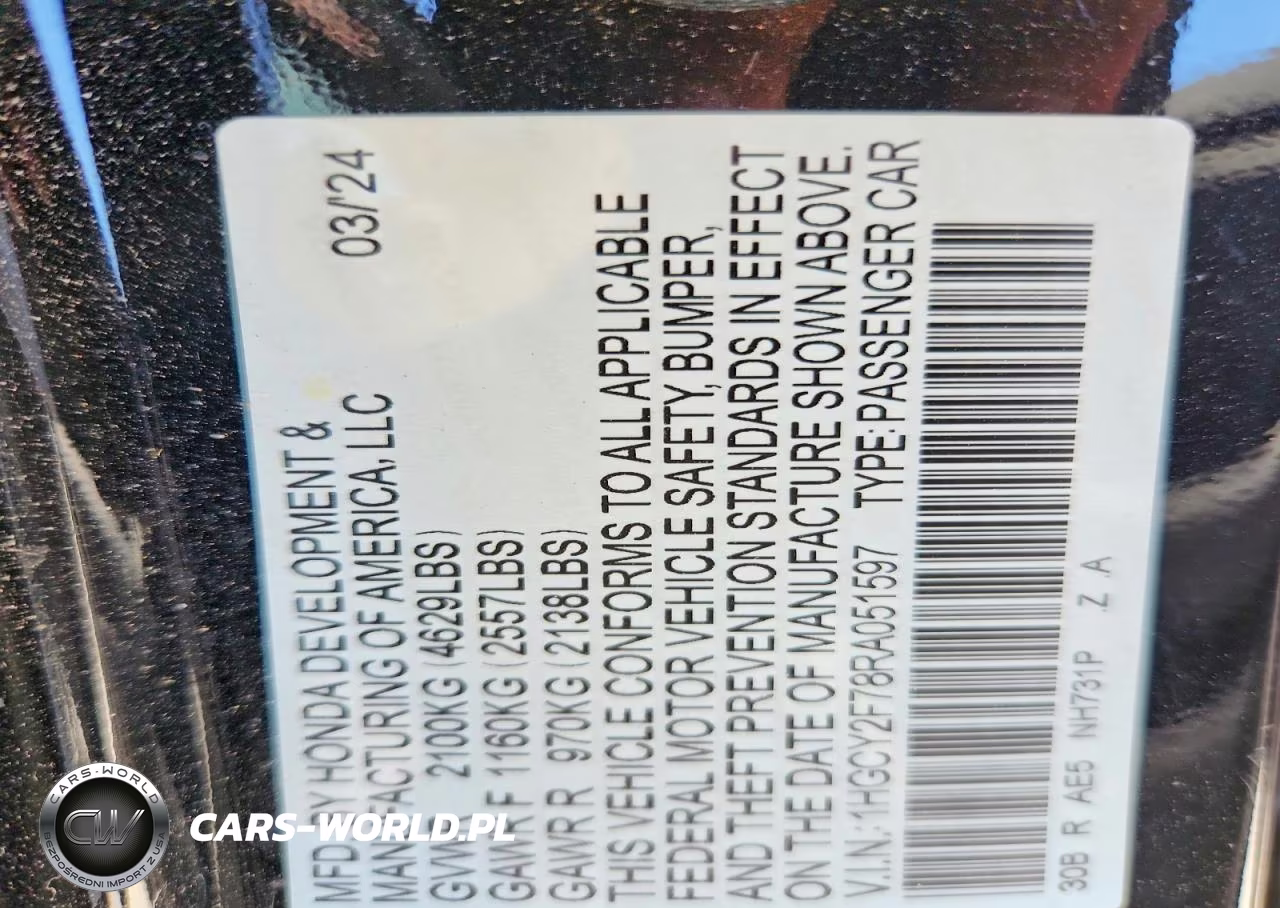 2024 Honda Accord Hybrid Sport-L VIN:1HGCY2F78RA051597 - 13