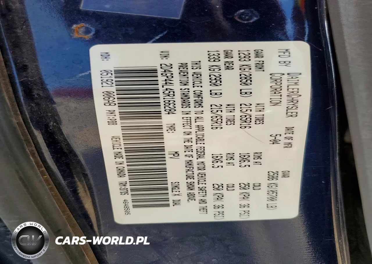 2005 Dodge Grand Caravan Sxt VIN:2D4GP44L45R166284 - 13