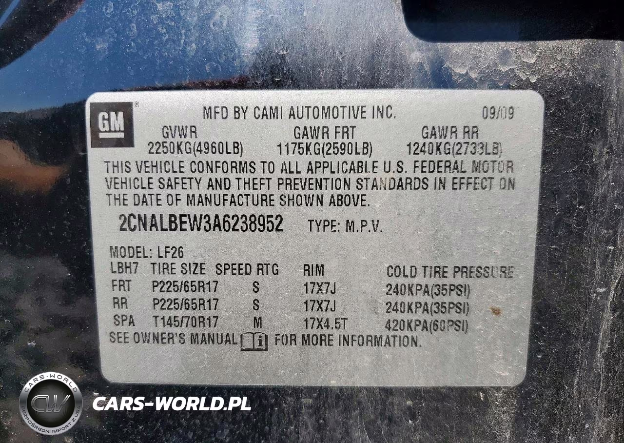 2010 Chevrolet Equinox Ls VIN:2CNALBEW3A6238952 - 13