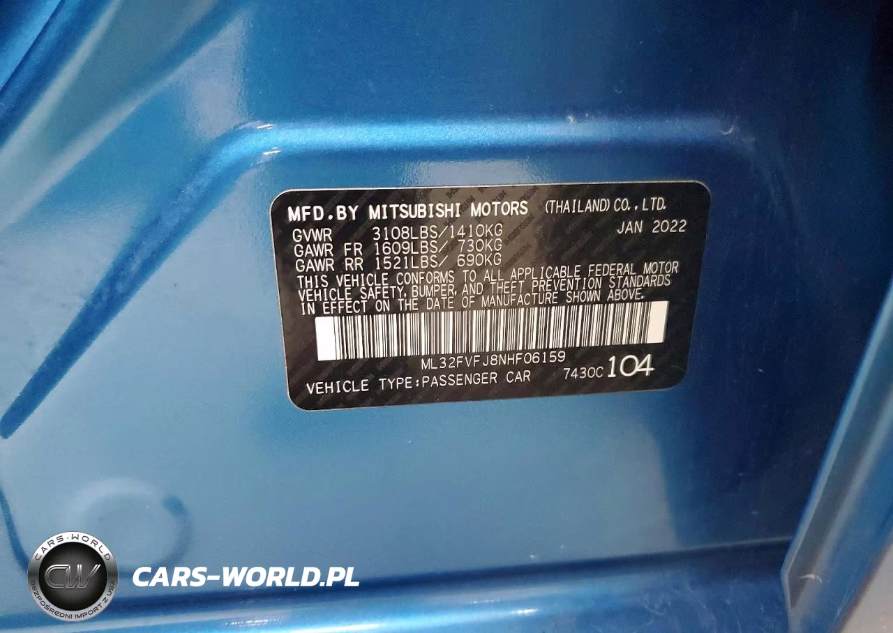2022 Mitsubishi Mirage G4 Se VIN:ML32FVFJ8NHF06159 - 12