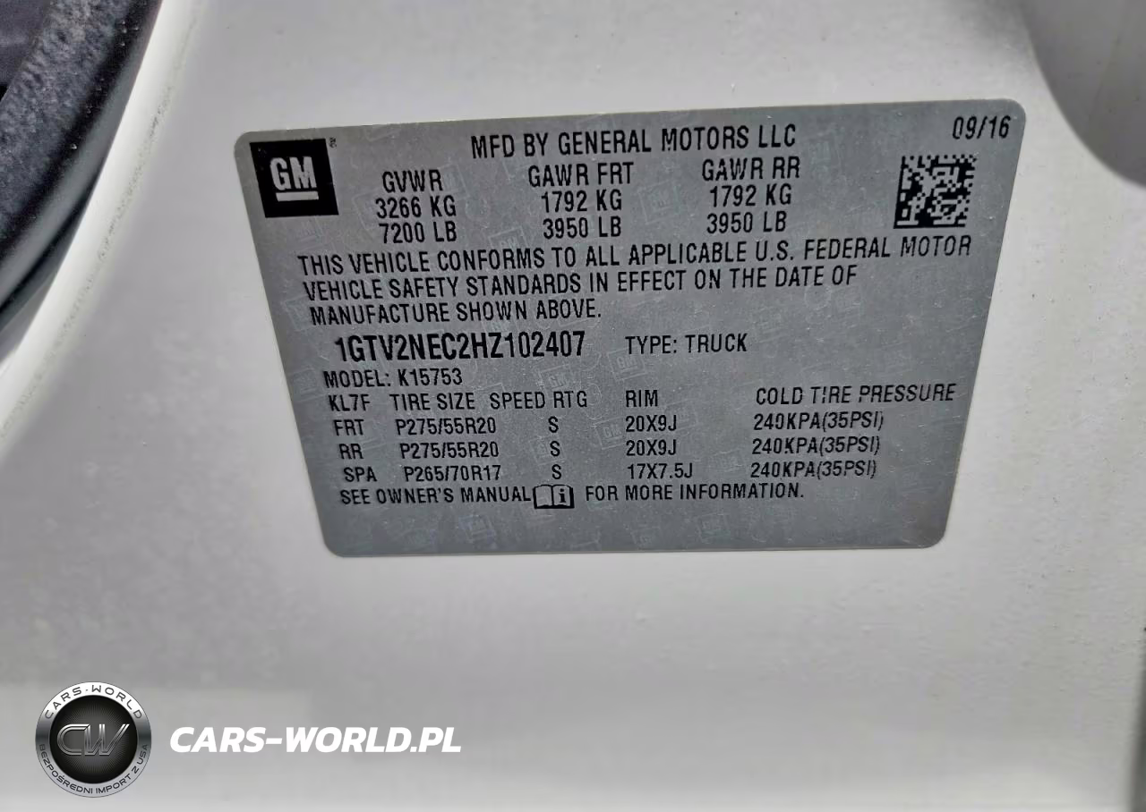 2017 GMC Sierra K1500 Slt VIN:1GTV2NEC2HZ102407 - 12