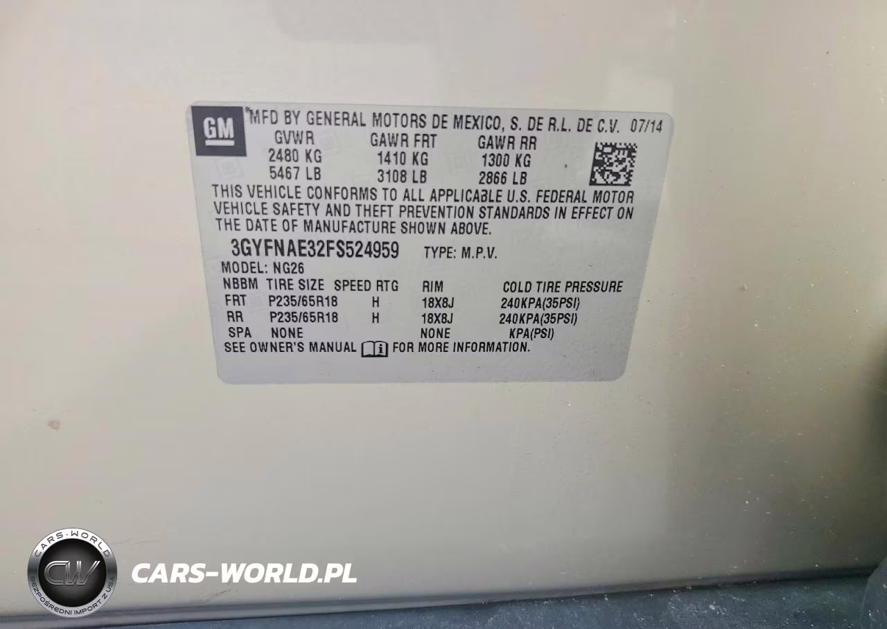 2015 Cadillac Srx VIN:3GYFNAE32FS524959 - 12