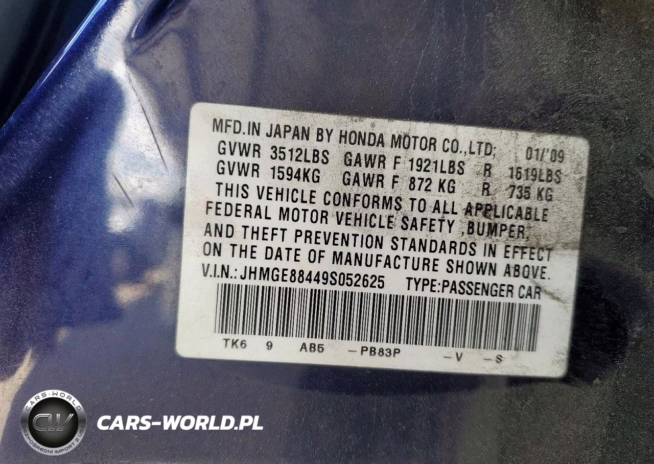 2009 Honda Fit Sport VIN:JHMGE88449S052625 - 13