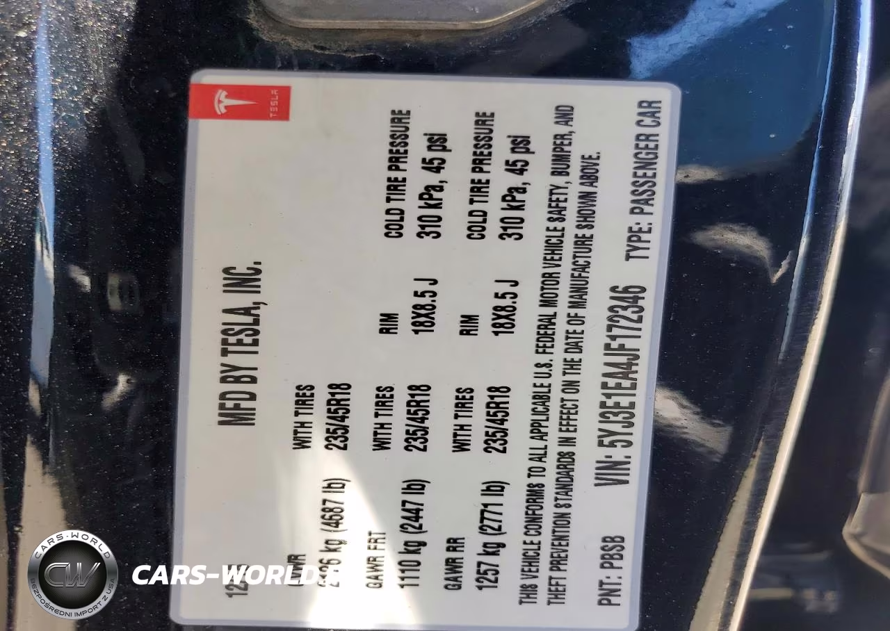 2018 Tesla Model 3 VIN:5YJ3E1EA4JF172346 - 12