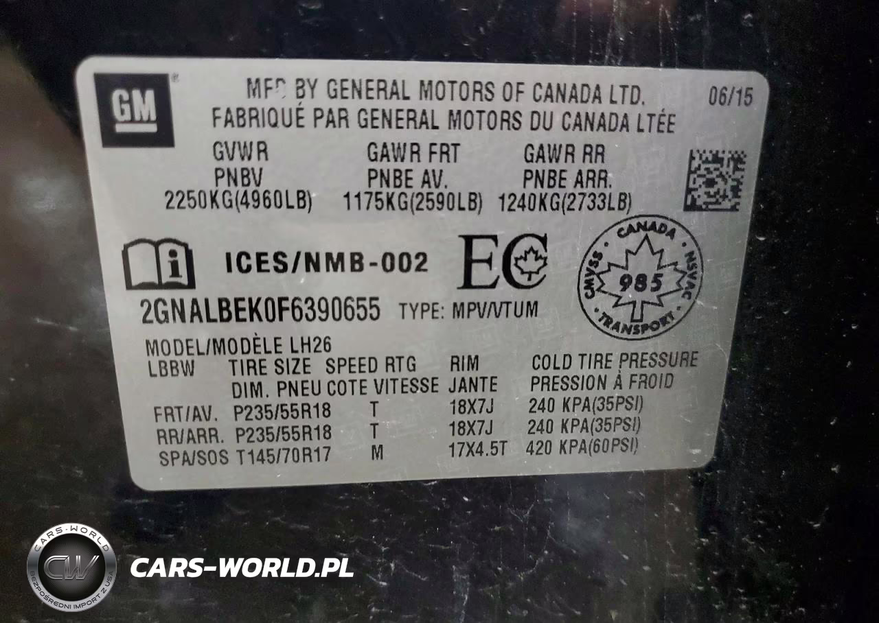 2015 Chevrolet Equinox Lt VIN:2GNALBEK0F6390655 - 13