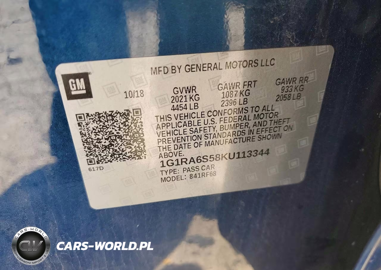 2019 Chevrolet Volt Lt VIN:1G1RA6S58KU113344 - 14